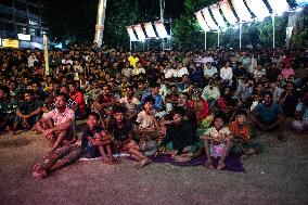 Bangladeshi Fans Are Watching Cricket Match During ICC Men's T20 World Cup