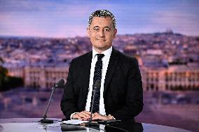 Gerald Darmanin On News Broadcast Of TF1 - Boulogne-Billancourt