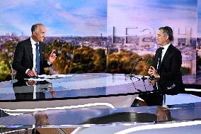 Gerald Darmanin On News Broadcast Of TF1 - Boulogne-Billancourt