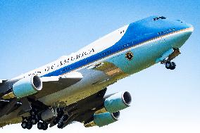 President Joe Biden Aboard Air Force One - Paris