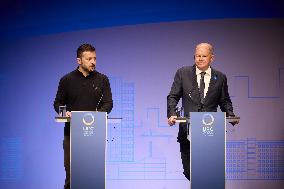 Olaf Scholz and Volodymyr Zelensky Press Conference - Berlin