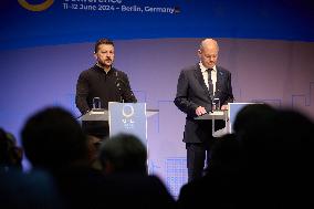 Olaf Scholz and Volodymyr Zelensky Press Conference - Berlin