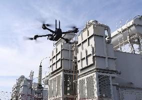 Drones to check electrical substation