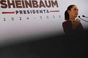 Claudia Sheinbaum, Virtual Winner Of The Mexican Elections, Holds Press Conference