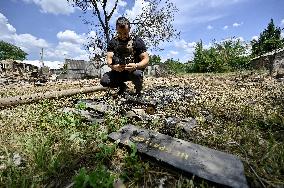 Russian drone attack damages house in Orikhiv