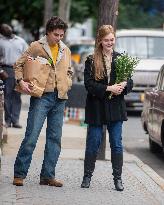 Timothee Chalamet And Elle Fanning On Set - NYC