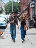 Timothee Chalamet And Elle Fanning On Set - NYC