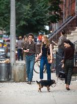 Timothee Chalamet And Elle Fanning On Set - NYC