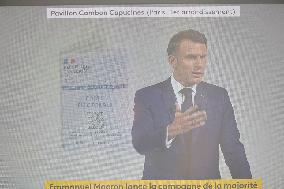 Illustration Of President Macron Press Conference - France