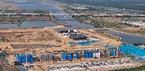 Huaihe River Waterway Project Construction in Huai'an