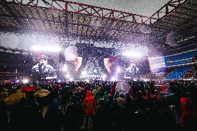 Vasco Rossi Performs During The VASCO LIVE 2024 Tour At San Siro Stadium In Milan