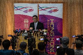 Hong Kong Government Press Conference On Cancellation Of Passport For Six Activists