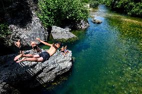 NORTH MACEDONIA-TRESKA RIVER-HOT WEATHER