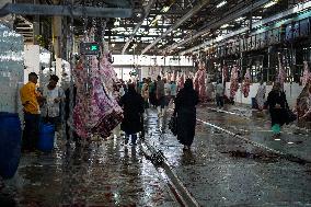 The Automated Slaughterhouse Is Preparing To Receive Sacrifices On The Occasion Of Eid Al-Adha