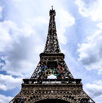 Paris 2024 - Olympic Rings On Eiffel Tower