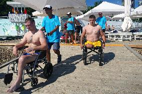 Rehabilitation of war veterans on inclusive beach in Odesa