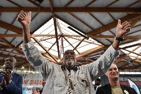 American former track and field athlete Tommie Smith at ATHLETICA north of Paris FA