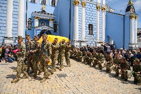 Funeral Service For Captain Arsen Fedosenko In Kyiv, Ukraine