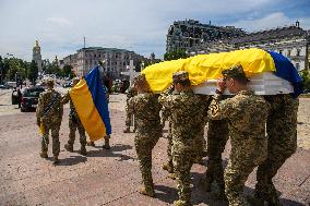 Funeral Service For Captain Arsen Fedosenko In Kyiv, Ukraine