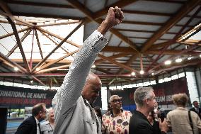 American former track and field athlete Tommie Smith at ATHLETICA north of Paris FA