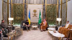 Saudi Arabia's Crown Prince Receives Volodymyr Zelensky - Jeddah