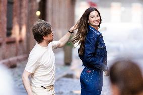 Lily Aldridge During Photoshoot For Johnny Was - NYC