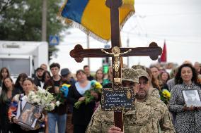 Funeral of Ukrainian defender Artur Snitkus in Ternopil