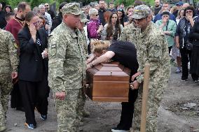 Funeral of Ukrainian defender Artur Snitkus in Ternopil
