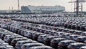 Vehicles Export at Taicang Port in Suzhou