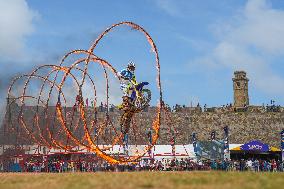 The Sri Lanka Corps Of Military Police Performs Bike Stunts During The Government Event At Galle