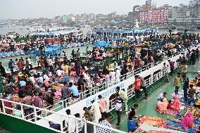 Ferry Journey For Eid-Al-Adha Festival Celebration In Dhaka