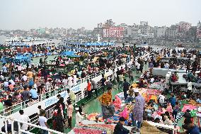 Ferry Journey For Eid-Al-Adha Festival Celebration In Dhaka