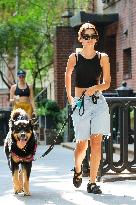 Emily Ratajkowski Walks Her Dog - NYC