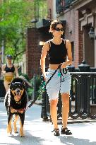 Emily Ratajkowski Walks Her Dog - NYC