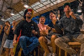 People Meet At Ribeira Market, In Lisbon, To Watch The First Match In UEFA Euro.