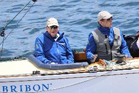 King Juan Carlos Enjoys A Day Out At Sea - Sanxenxo