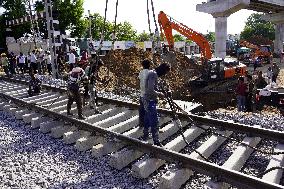 Construction Site Of A Railway Under Bridge - Ajmer