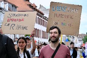 Nouveau Front Populaire Demonstrate - Strasbourg