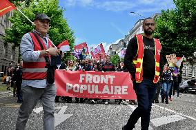 Nouveau Front Populaire Demonstrate - Strasbourg