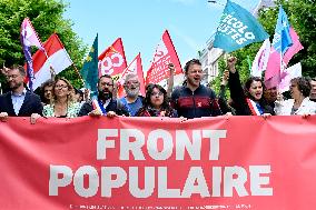 Nouveau Front Populaire Demonstrate - Strasbourg