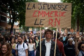 Thousands March In Toulouse In Pre-election Protest Against Far Right