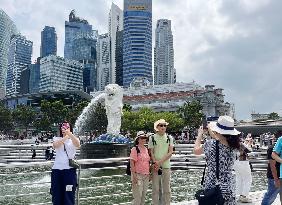 Singapore's landmark Merlion statue