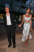 MFW - Laura Harrier And Sam Jarou Outside Hotel Palazzo Parigi