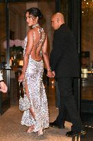 MFW - Laura Harrier And Sam Jarou Outside Hotel Palazzo Parigi