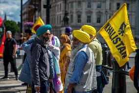 Sikhs Demonstrate At Trafalgar Square - London