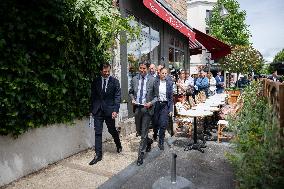 Gabriel Attal Campaigns In Le Perreux-sur-Marne