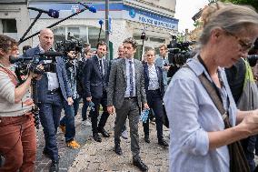 Gabriel Attal Campaigns In Le Perreux-sur-Marne