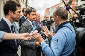 Gabriel Attal Campaigns In Le Perreux-sur-Marne