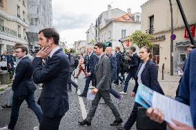 Gabriel Attal Campaigns In Le Perreux-sur-Marne