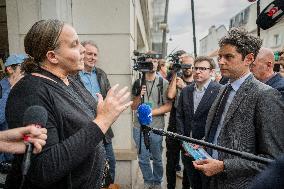 Gabriel Attal Campaigns In Le Perreux-sur-Marne